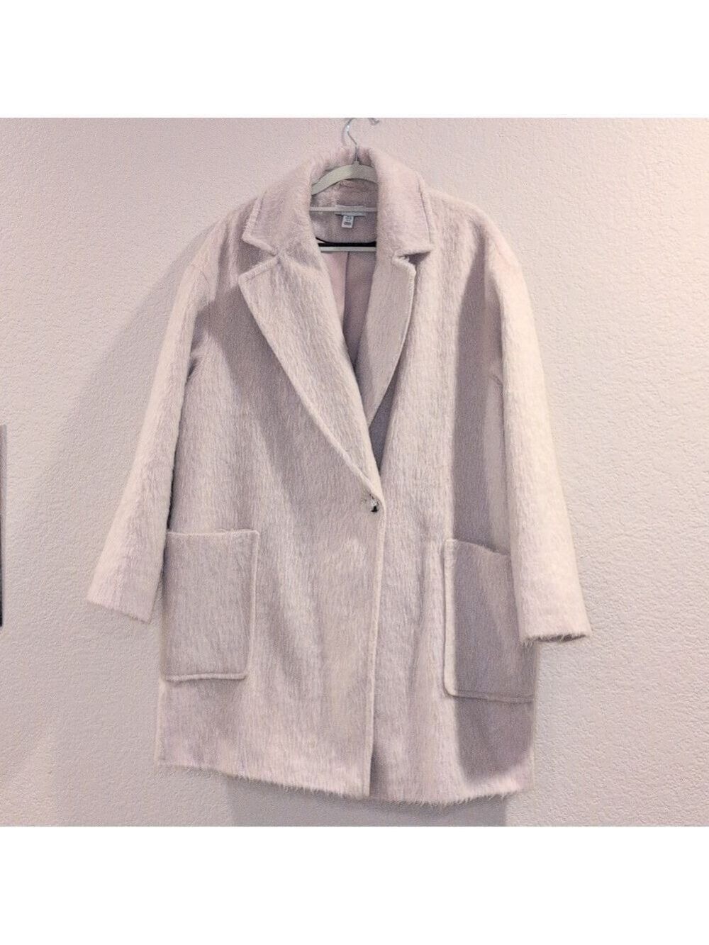 Topshop Light Pink Carly Long Coat, Jacket, Size 8 ,Long Reglan Sleeves.